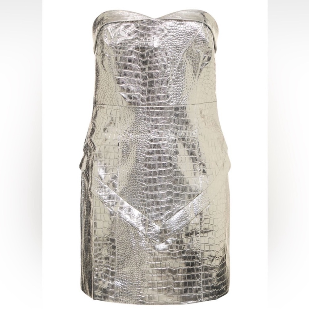 Rotate Silver Crocodile dress